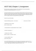  ACCT 218 &vert; Chapter 1 &vert; Assignment Complete Questions With 100&percnt; Guaranteed Answers&period;