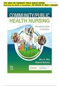 TEST BANK FOR COMMUNITY PUBLIC HEALTH NURSING&colon; Promoting the Health of Populations&semi; 8TH EDITION BY MARY & MELANIE