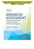 TEST BANK FOR Advanced Assessment Interpreting Findings and Formulating Differential Diagnoses 5th Edition Goolsby Chapters 1 - 22 &vert; Complete