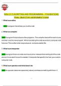WGU C173 SCRIPTING AND PROGRAMMING &ndash; FOUNDATIONS FINAL OBJECTIVE ASSESSMENT EXAM