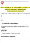WGU C173 SCRIPTING AND PROGRAMMING &ndash; FOUNDATIONS OBJECTIVE ASSESSMENT QUESTIONS AND FINAL EXAM REVIEW AT THE END