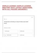 USPA D LICENSE &lpar;USPA D LICENSE WRITTEN TEST&rpar; LATEST QUESTIONS WITH ALL PASSED ANSWERS&excl;&excl;