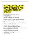  STCW BASIC TRAINING EXAM QUESTIONS AND ANSWERS 2025 NEW UPDATE