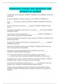 Inspection license test questions and answers a&plus; graded
