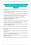 Inspection Exam Questions With Already Solved Correctly Answers &vert; Assured Success