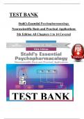 Test Bank - Stahl's Essential Psychopharmacology 5th Edition&comma; Chapter 1 - 14 > Download as Pdf File < UPDATED