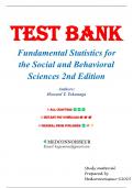 Introduction to Statistics &ndash; Tokunaga&comma; 2nd Edition &ndash; Complete Test Bank with Multiple Choice and True&sol;False Questions and Answers
