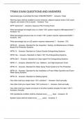 TFM04 EXAM QUESTIONS AND ANSWERS