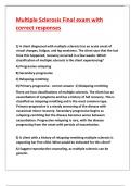 Multiple Sclerosis Final exam with correct responses