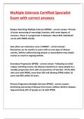 Multiple Sclerosis Certified Specialist Exam with correct answers 