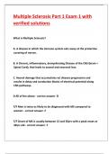 Multiple Sclerosis Part 1 Exam 1 with verified solutions