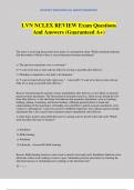 LVN NCLEX REVIEW Exam Questions And Answers &lpar;Guaranteed A&plus;&rpar;