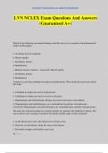 LVN NCLEX Exam Questions And Answers &lpar;Guaranteed A&plus;&rpar;