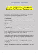 MTEL - foundations of reading Exam Questions And Answers &lpar;Guaranteed A&plus;&rpar;