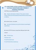 CA LAW EXAM LATEST EXAM 2025-2026 WITH  ACTUAL QUESTIONS AND CORRECT  VERIFIED ANSWERS
