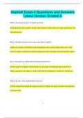 Asphalt Exam 4 Questions and Answers  Latest Version Graded A