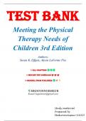 Meeting the Physical Therapy Needs of Children&comma; 3rd Edition &ndash; Susan Effgen &ndash; Complete Test Bank with Answers &lpar;Multiple Choice&comma; True&sol;False & Short Answer&rpar;