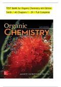 TEST BANK for Organic Chemistry 6th Edition Smith &sol; All Chapters 1 - 29 &sol; Full Complete &emsp;