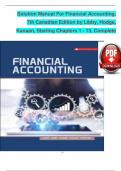 Solution Manual For Financial Accounting, Canadian Edition, 7th Edition by Libby, Hodge, Verified Chapters 1 - 13, Complete Newest Version