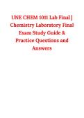 UNE CHEM 1011 Lab Final &vert; Chemistry Laboratory Final Exam Study Guide & Practice Questions