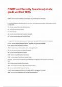 CISMP and Security Questions study guide verified 100&percnt;