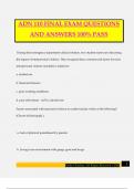 ADN 110 FINAL EXAM QUESTIONS AND ANSWERS 100&percnt; PASS