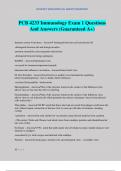 PCB 4233 Immunology Exam 1 Questions And Answers &lpar;Guaranteed A&plus;&rpar;