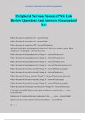 Peripheral Nervous System &lpar;PNS&rpar; Lab Review Questions And Answers &lpar;Guaranteed A&plus;&rpar;