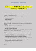 Contract Law &lpar;PGDL&rpar; Exam Questions And Answers &lpar;Guaranteed A&plus;&rpar;
