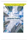 TEST BANK For Corporate Finance 6th Canadian Edition by Berk & DeMarzo&comma;Isbn  No&colon; 9780138173968 All Chapters 1-31&vert;&vert;Complete A&plus; Guide 