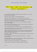 PSFA Study Guide Exam Questions And Answers &lpar;Guaranteed A&plus;&rpar;