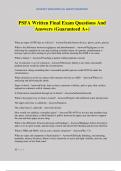 PSFA Written Final Exam Questions And Answers &lpar;Guaranteed A&plus;&rpar;
