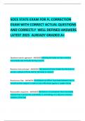 SOCE STATE EXAM FOR FL CORRECTION EXAM WITH CORRECT ACTUAL QUESTIONS AND CORRECTLY  WELL DEFINED ANSWERS LATEST 2025  ALREADY GRADED A&plus;   