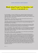 Rhode Island Permit Test Questions And Answers &lpar;Guaranteed A&plus;&rpar;