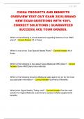CIGNA PRODUCTS AND BENEFITS  OVERVIEW TEST-OUT EXAM 2025&vert; BRAND  NEW EXAM QUESTIONS WITH 100&percnt;  CORRECT SOLUTIONS &vert; GUARANTEED  SUCCESS&vert; ACE YOUR GRADES&period;
