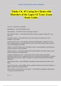 Timby Ch&period; 45 Caring for Clients with Disorders of the Upper GI Tract&period; Exam Study Guide&period;