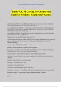 Timby Ch&period; 51 Caring for Clients with Diabetes Mellitus&period; Exam Study Guide&period;