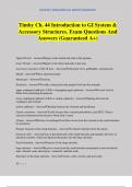 Timby Ch&period; 44 Introduction to GI System & Accessory Structures&period; Exam Questions And Answers &lpar;Guaranteed A&plus;&rpar;