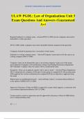 ULAW PGDL&colon; Law of Organisations Unit 3 Exam Questions And Answers &lpar;Guaranteed A&plus;&rpar;