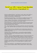 Uni of Law GDL Contract Exam Questions And Answers &lpar;Guaranteed A&plus;&rpar;