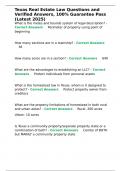 Texas Real Estate Law Questions and Verified Answers&comma; 100- Guarantee Pass &lpar;Latest 2025&rpar;&period;