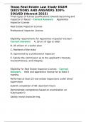 Texas Real Estate Law Study EXAM QUESTIONS AND ANSWERS 100- SOLVED &lpar;Newest 2025&rpar;