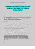 Virginia Funeral Director&sol;Embalmer laws - PRENEED Questions And Answers &lpar;Guaranteed A&plus;&rpar;