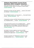 Alabama Real Estate License Exam Questions With Complete Solutions