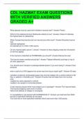 CDL HAZMAT EXAM QUESTIONS WITH VERIFIED ANSWERS GRADED A&plus; 