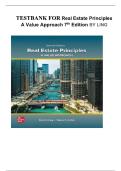 Test Bank for Real Estate Principles&colon; A Value Approach&comma; 7th Edition by David C&period; Ling and Wayne R&period; Archer 2025&ndash;2026 &vert; Complete Exam Questions with Verified Answers