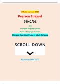 Official summer 2024 Pearson Edexcel 9EN0&sol;01 GCE In English Language &lpar;9EN0&rpar; Paper 1&colon; Language Variation Merged Question Paper &plus; Mark Scheme