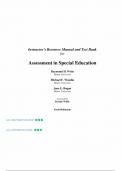 Instructor&rsquo;s Resource Manual and Test Bank - for Assessment in Special Education 1st Edition by Raymond H&period; Witte&comma; Chapters 1-15  &vert; All Chapters 