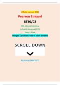 Official summer 2024 Pearson Edexcel 8ET0&sol;02 GCE Advance Subsidiary In English Literature &lpar;8ET0&rpar; Paper 2&colon; Prose Merged Question Paper &plus; Mark Scheme
