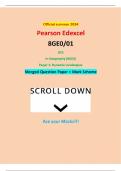 Official summer 2024 Pearson Edexcel 8GE0&sol;01 GCE In Geography &lpar;8GE0&rpar; Paper 1&colon; Dynamic Landscapes Merged Question Paper &plus; Mark Scheme